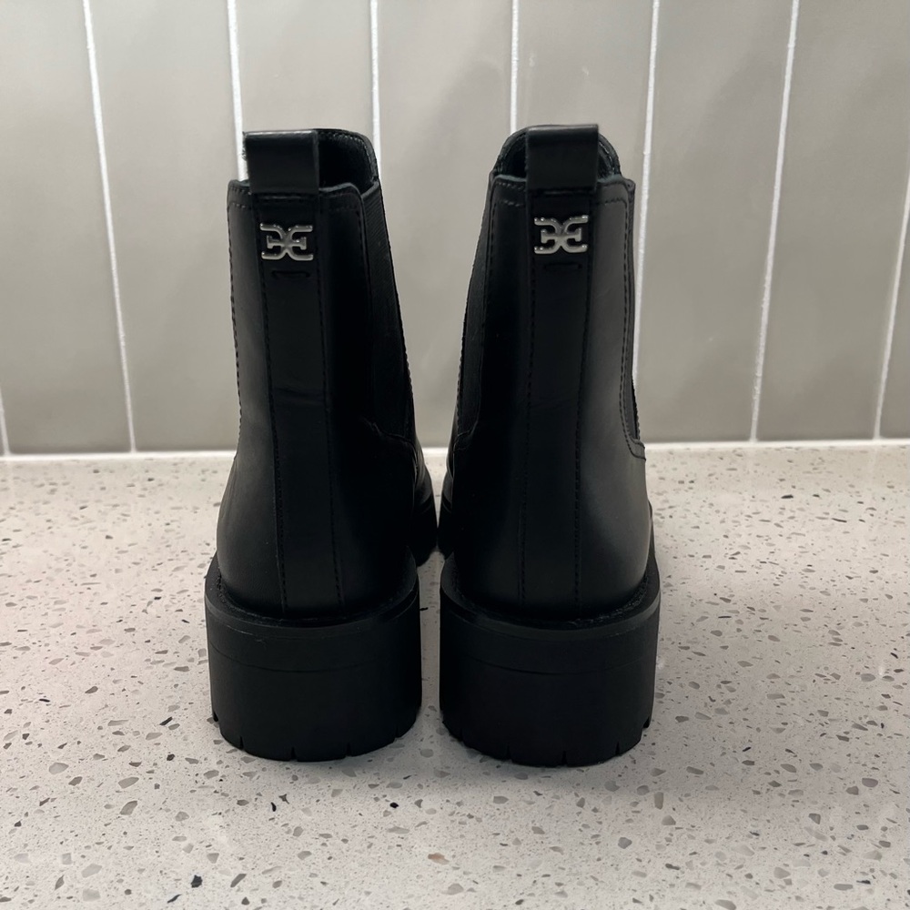 Sam Edelman NWOT Josha Black Leather Chelsea Booties 7.5 M - Picture 8 of 11